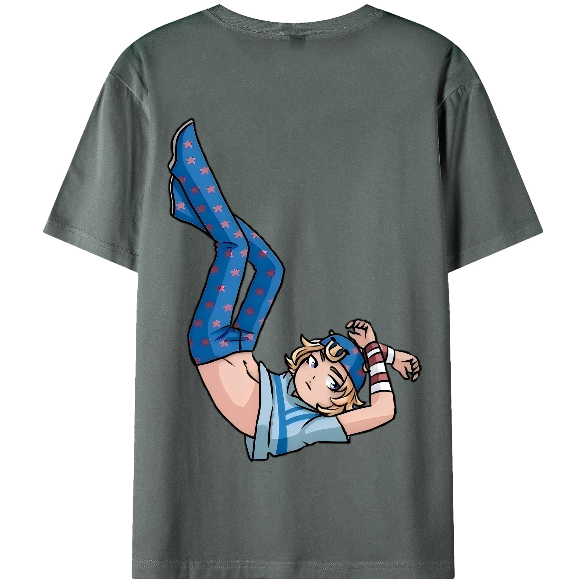 （画像用） ジョジョの奇妙な冒険 グイード?ミスタ JoJo's Bizarre Adventure Guido Mista 綿100％半袖Tシャツ（背面プリント）